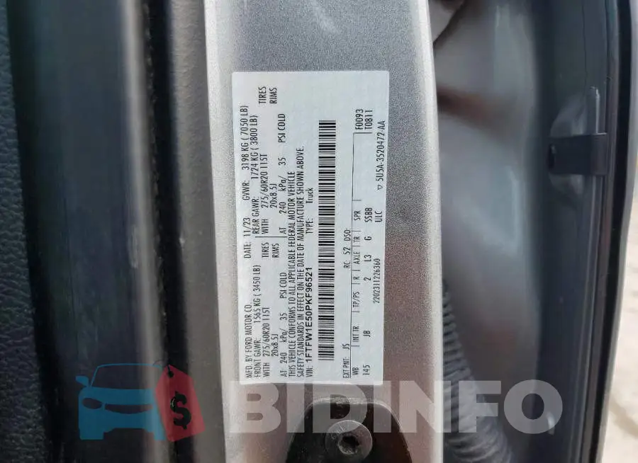 1FTFW1E50PKF96521 Photo# 12