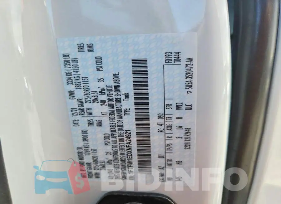 1FTFW1EDXNFA24921 Photo# 12