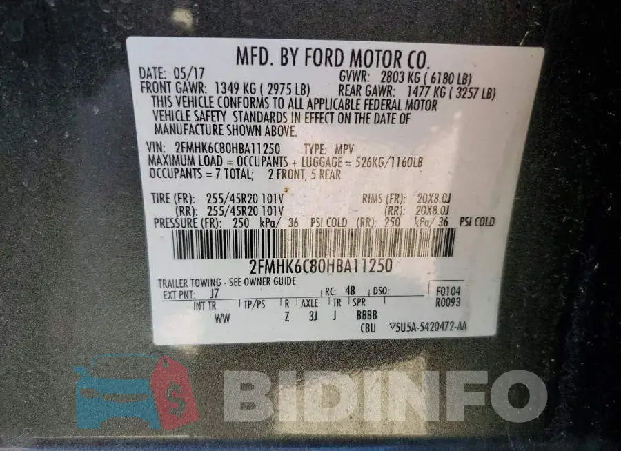 2FMHK6C80HBA11250 Photo# 13