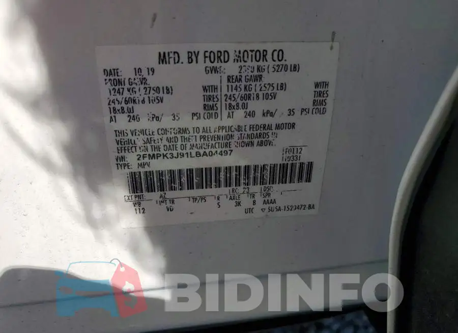 2FMPK3J91LBA04497 Photo# 13