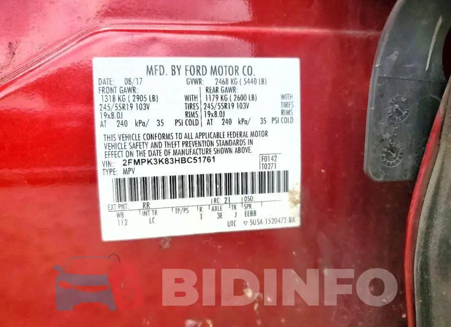 2FMPK3K83HBC51761 Photo# 13