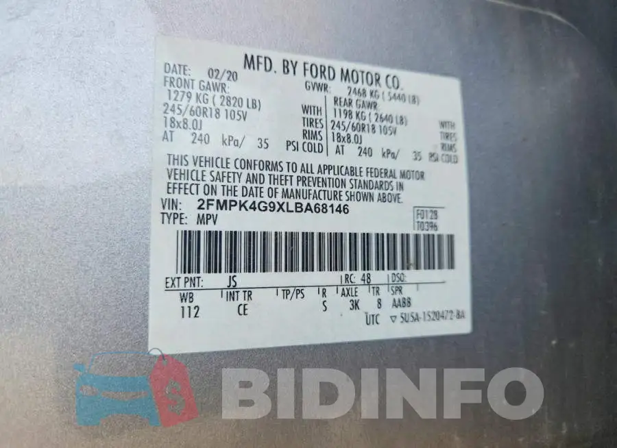 2FMPK4G9XLBA68146 Photo# 13