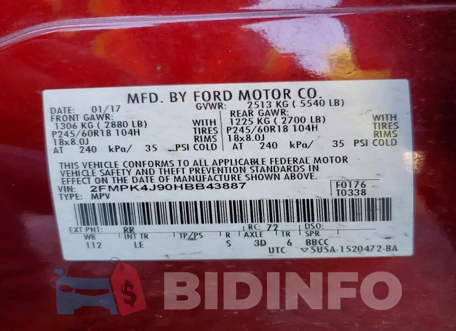 2FMPK4J90HBB43887 Photo# 13