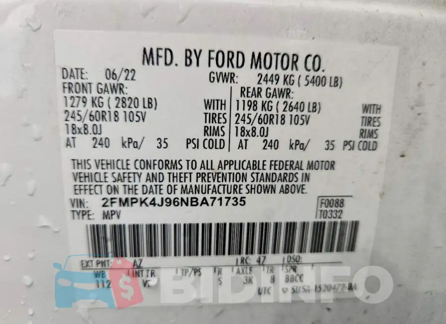 2FMPK4J96NBA71735 Photo# 13