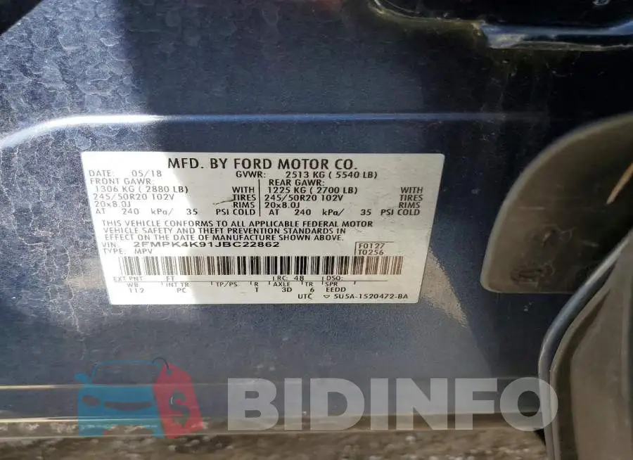 2FMPK4K91JBC22862 Photo# 13