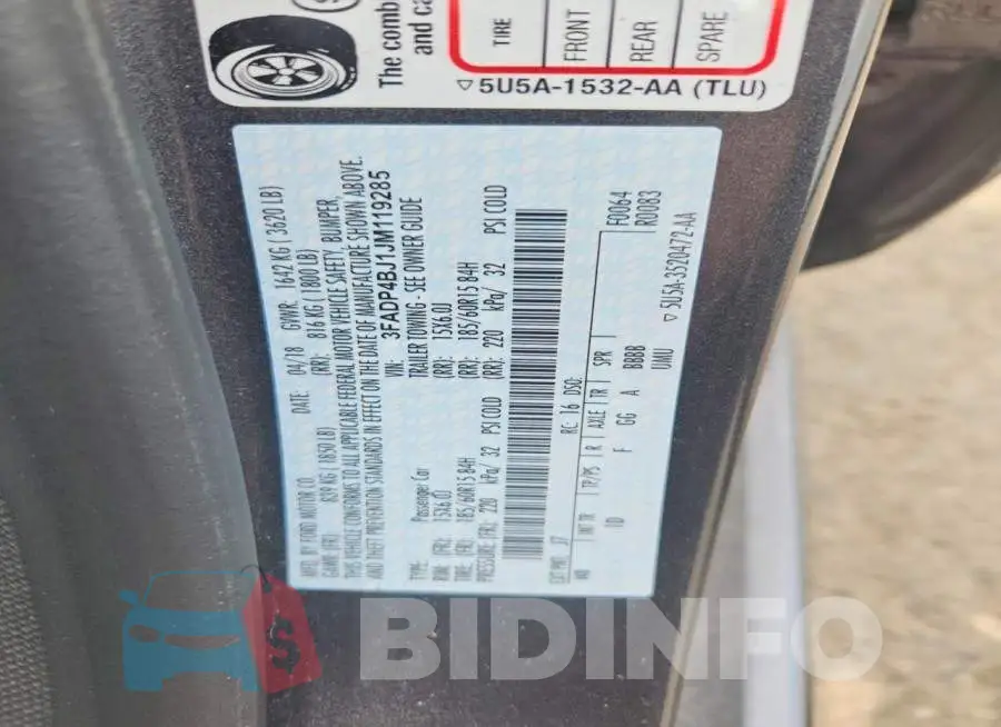 3FADP4BJ1JM119285 Photo# 12