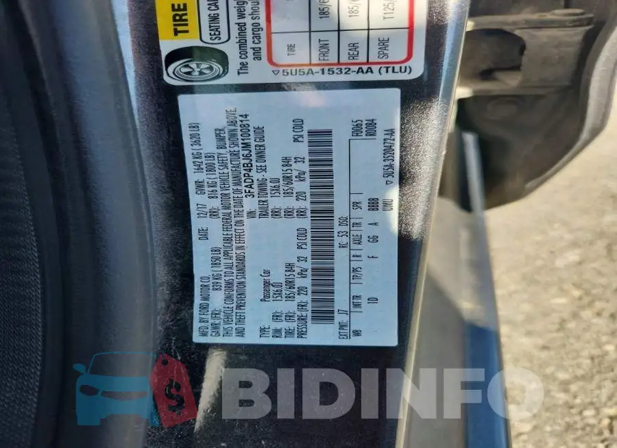 3FADP4BJ6JM100814 Photo# 12