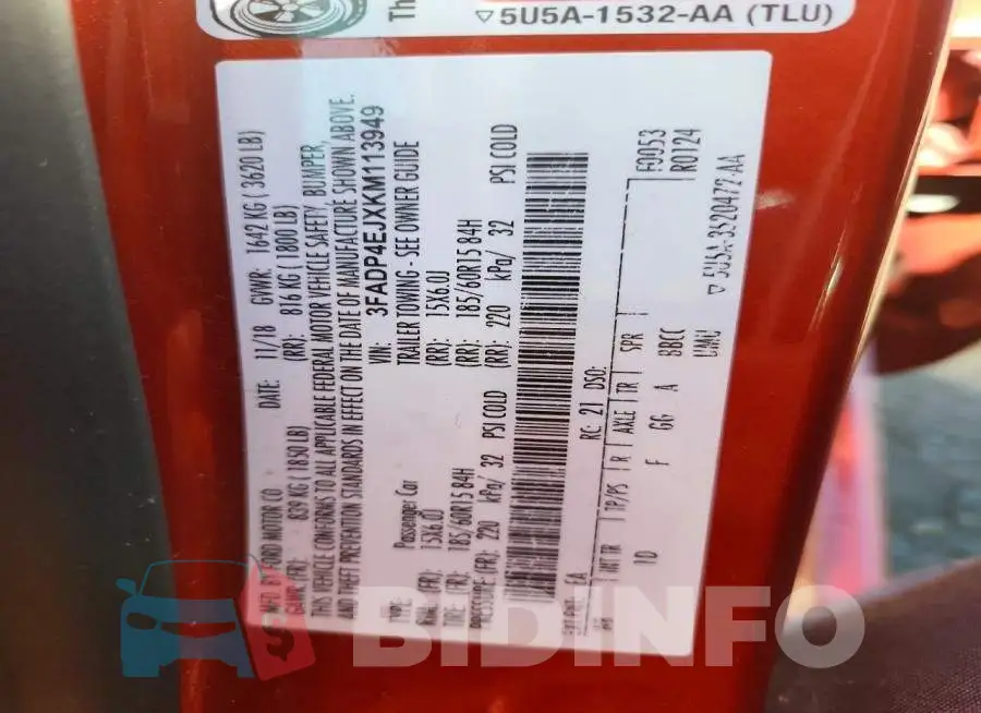 3FADP4EJXKM113949 Photo# 12