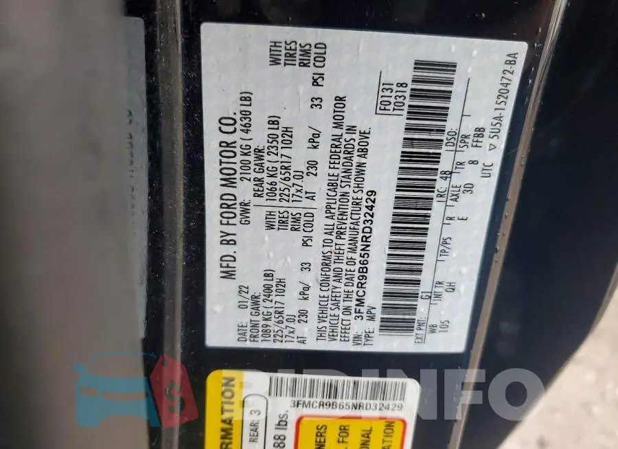 3FMCR9B65NRD32429 Photo# 13
