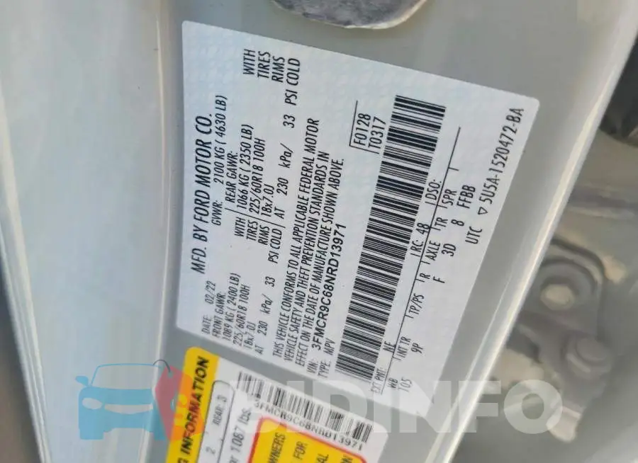 3FMCR9C68NRD13971 Photo# 14
