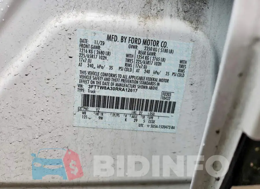 3FTTW8A30RRA12617 Photo# 12