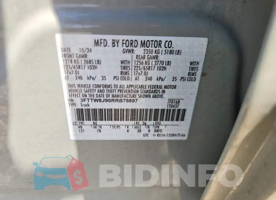 3FTTW8J90RRB78897 Photo# 12