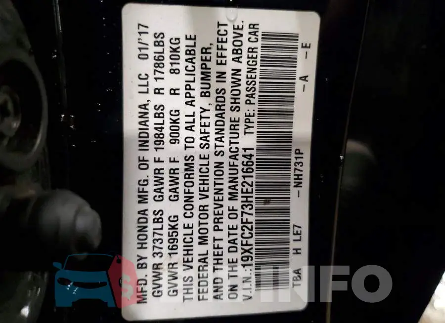 19XFC2F73HE216641 Photo# 12