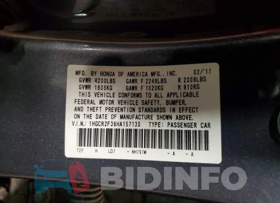 1HGCR2F36HA157135 Photo# 12