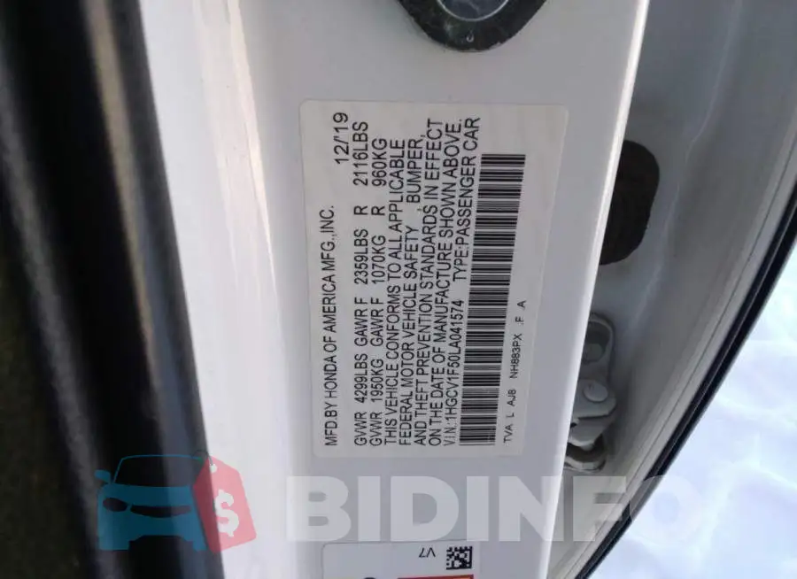 1HGCV1F50LA041574 Photo# 12