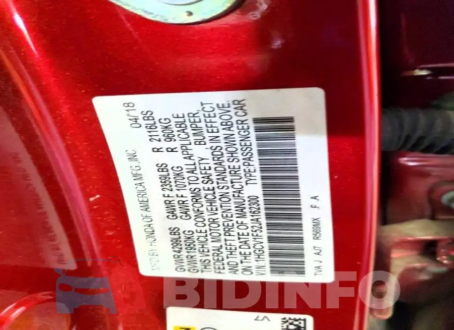 1HGCV1F52JA162300 Photo# 12