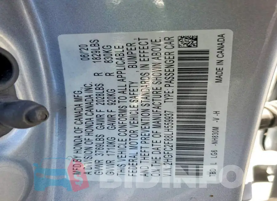 2HGFC2F88LH559937 Photo# 12