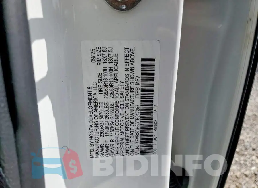 7FARS6H85TE047257 Photo# 12