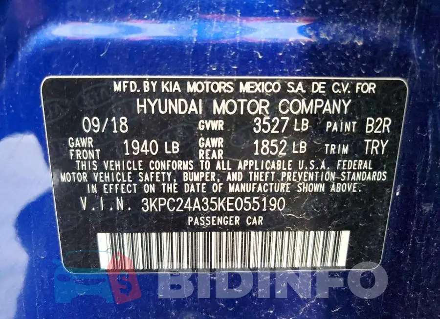 3KPC24A35KE055190 Photo# 12