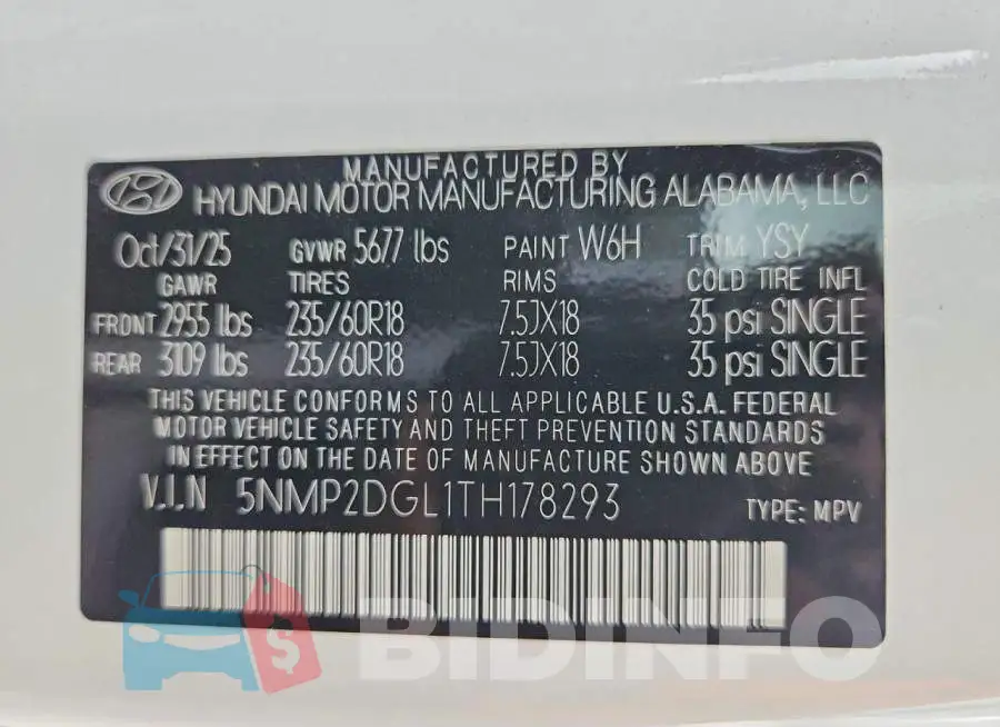 5NMP2DGL1TH178293 Photo# 13