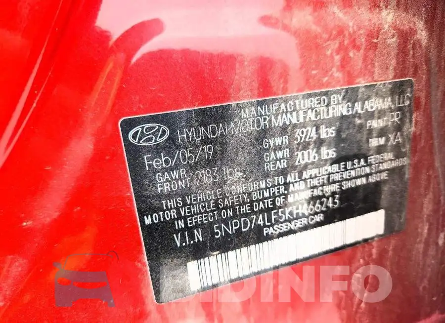 5NPD74LF5KH466243 Photo# 13