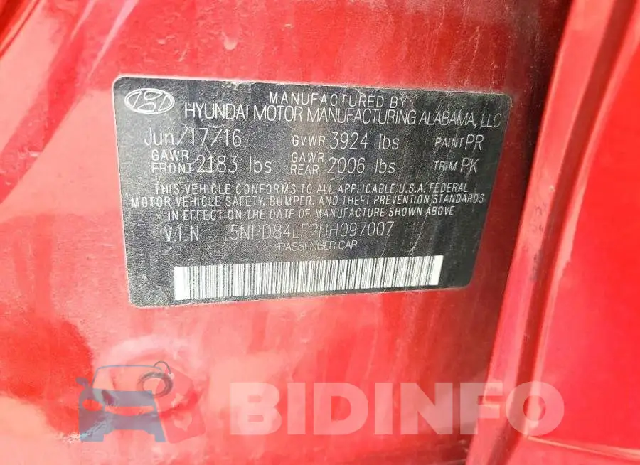 5NPD84LF2HH097007 Photo# 13