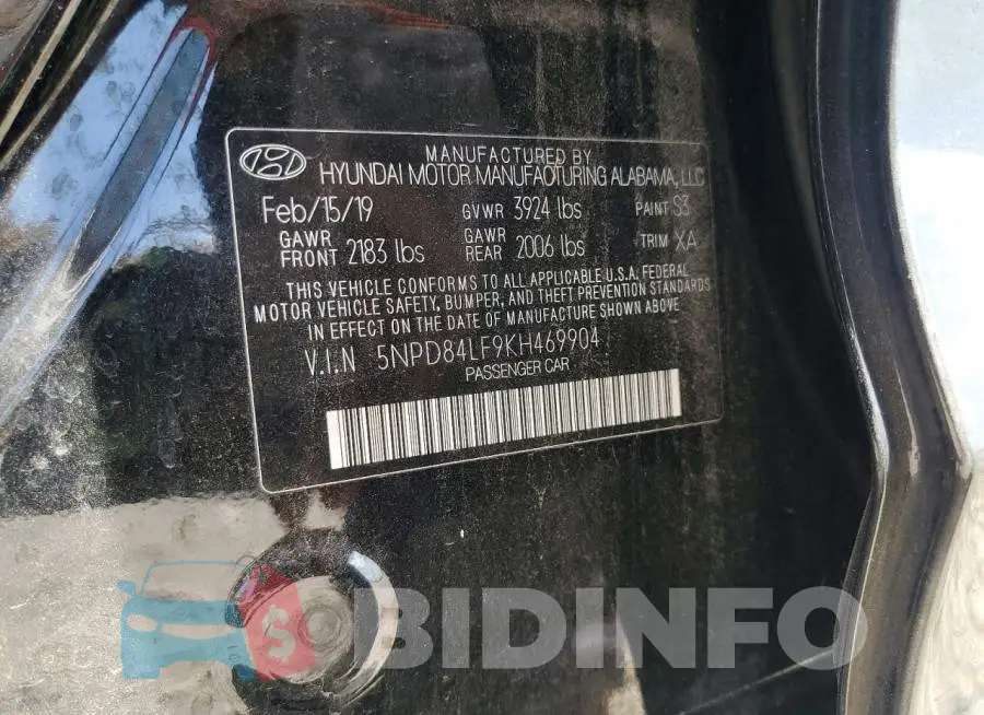 5NPD84LF9KH469904 Photo# 12