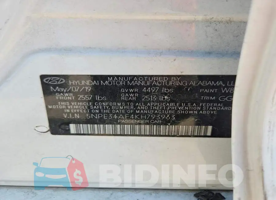 5NPE34AF4KH793963 Photo# 13