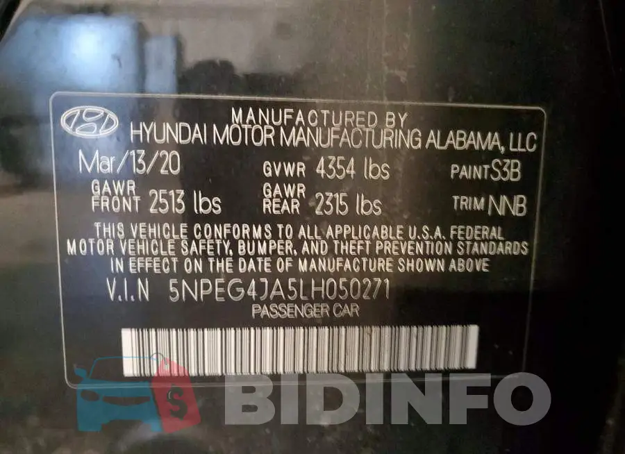5NPEG4JA5LH050271 Photo# 12