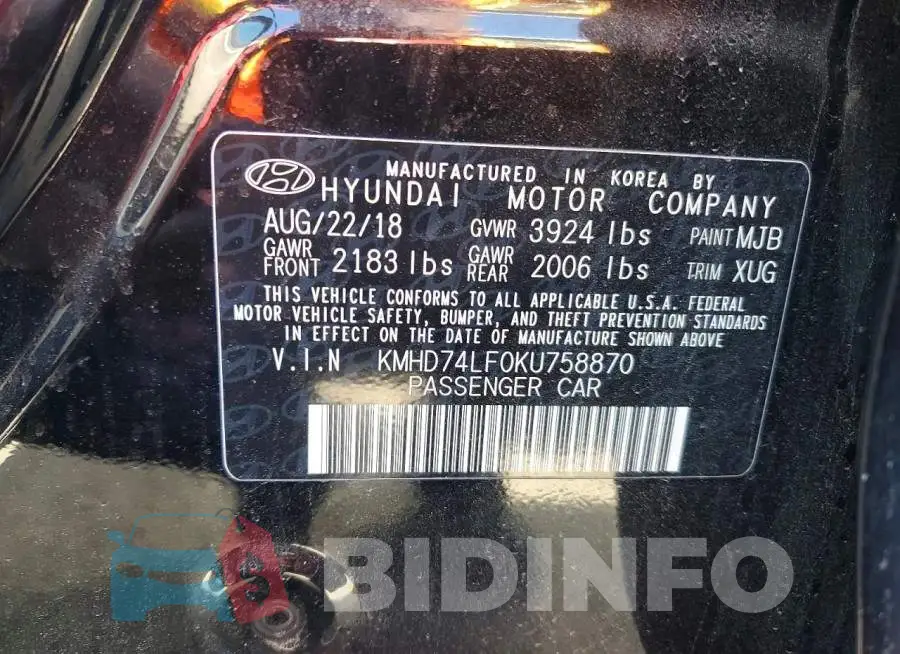 KMHD74LF0KU758870 Photo# 12