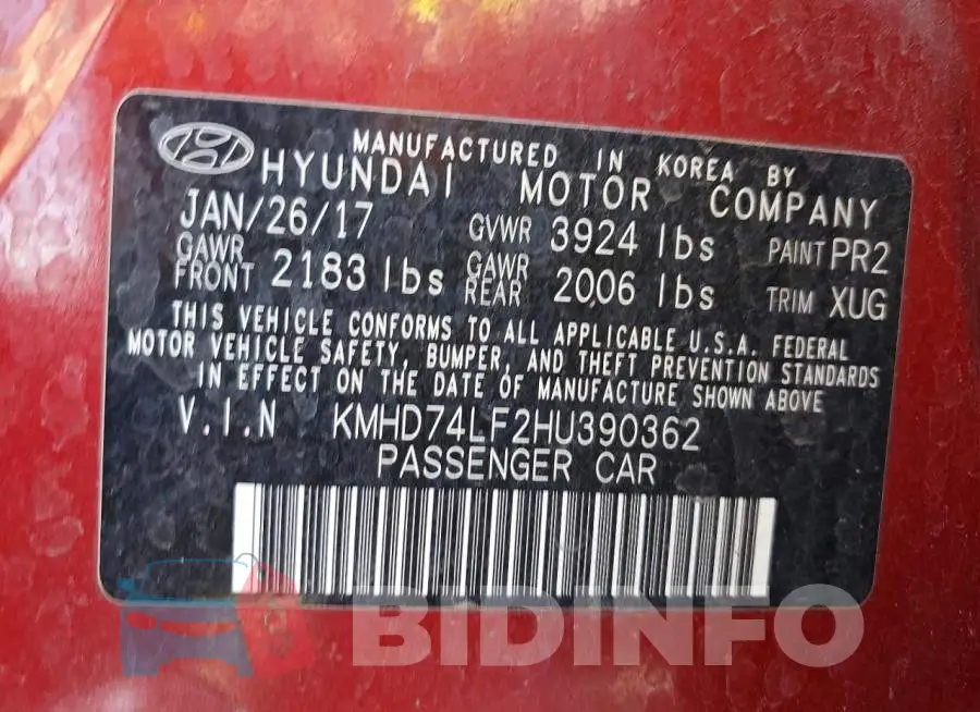 KMHD74LF2HU390362 Photo# 12