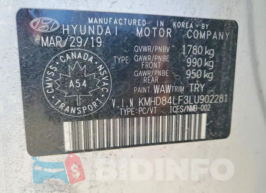 KMHD84LF3LU902281 Photo# 13