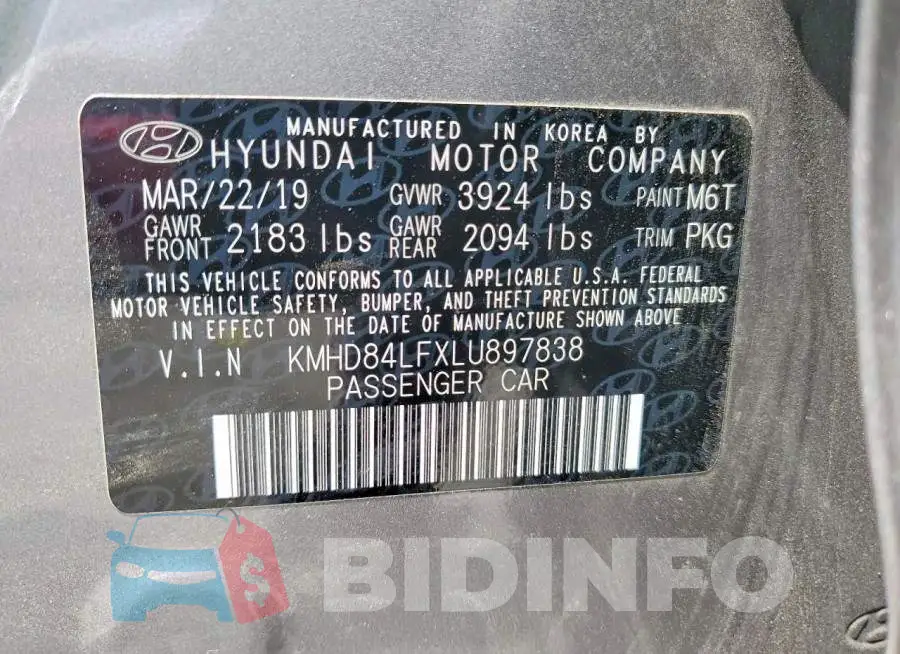 KMHD84LFXLU897838 Photo# 12
