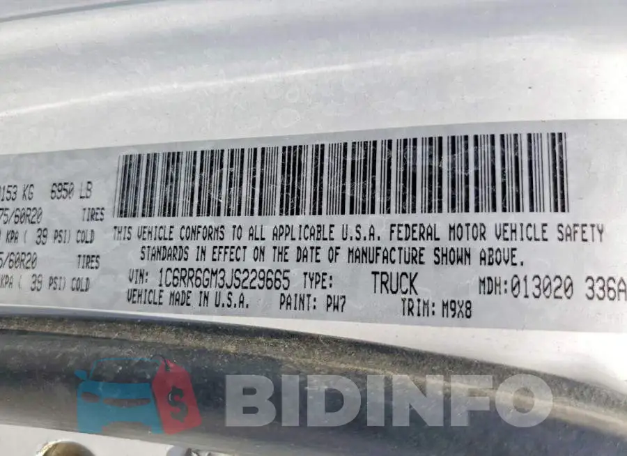 1C6RR6GM3JS229665 Photo# 12