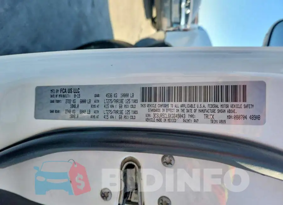 3C6UR5CL6KG649043 Photo# 12