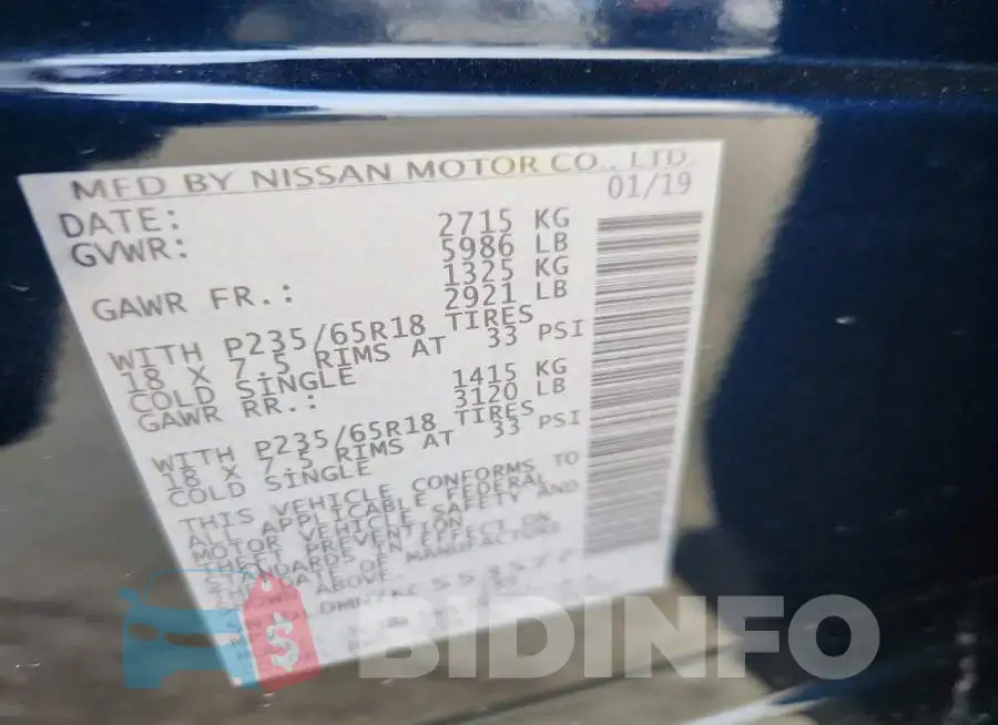 5N1DL0MN7KC553577 Photo# 13