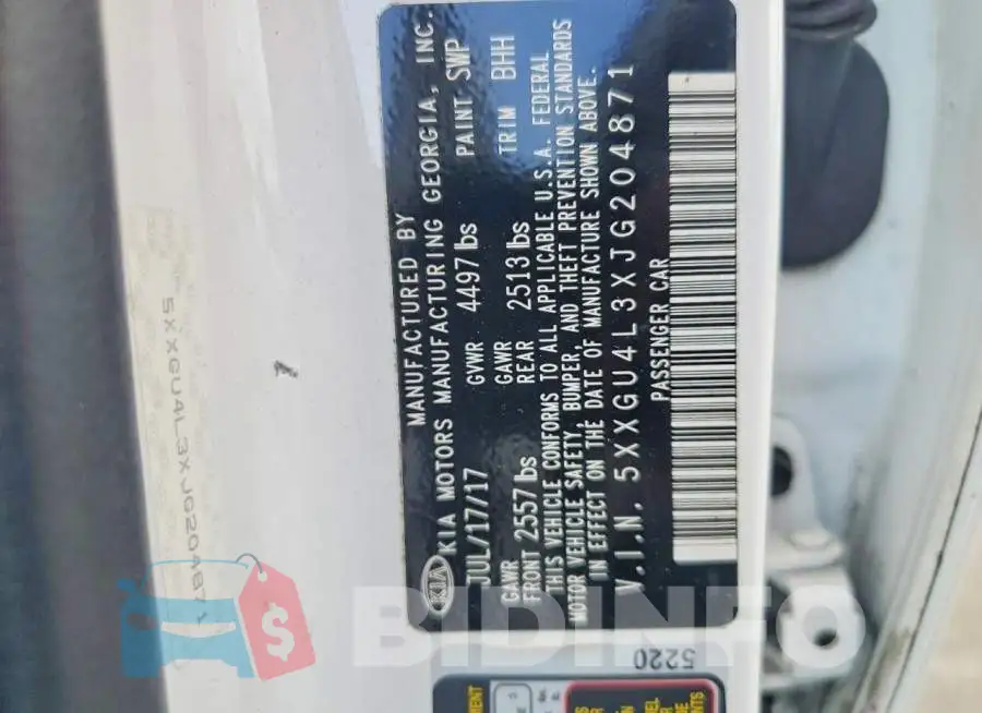 5XXGU4L3XJG204871 Photo# 12