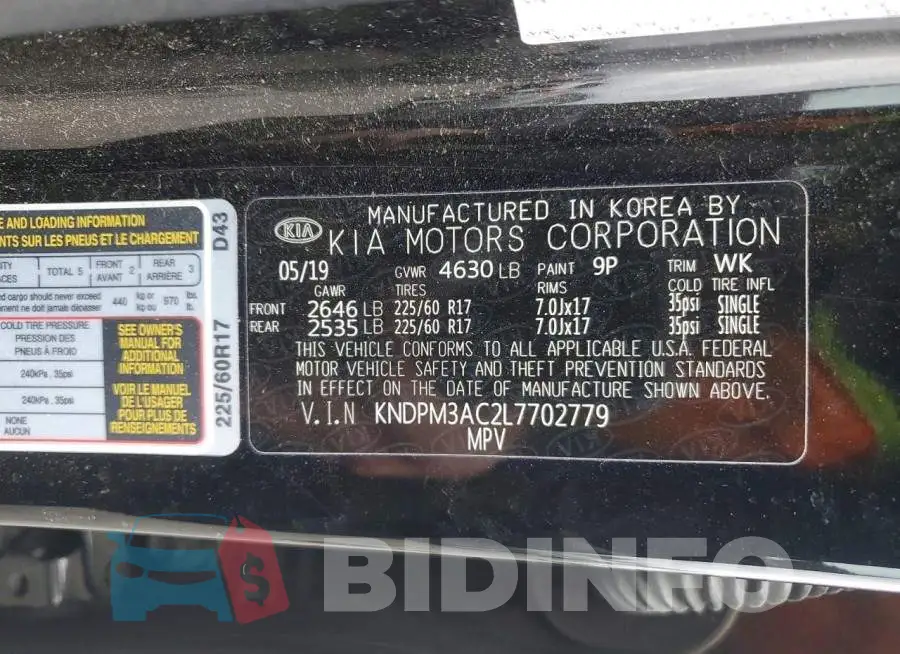 KNDPM3AC2L7702779 Photo# 12