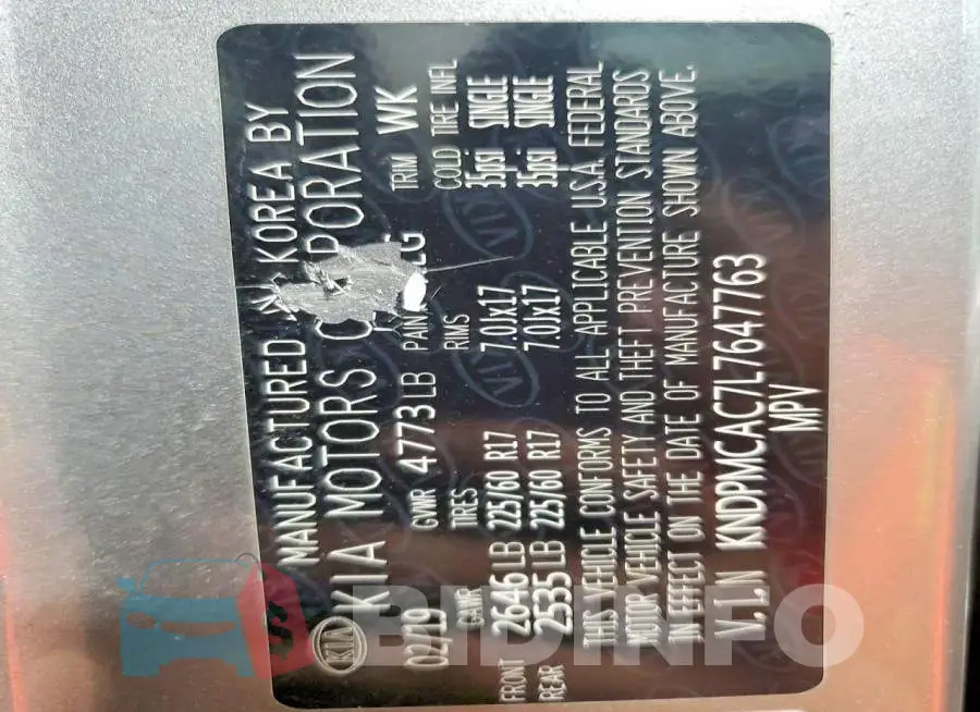 KNDPMCAC7L7647763 Photo# 14