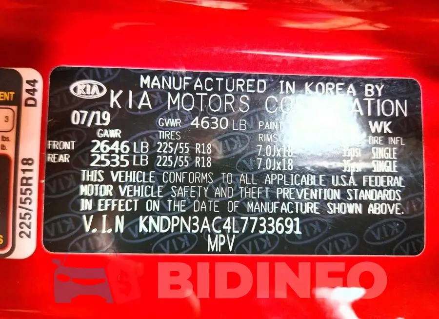 KNDPN3AC4L7733691 Photo# 13
