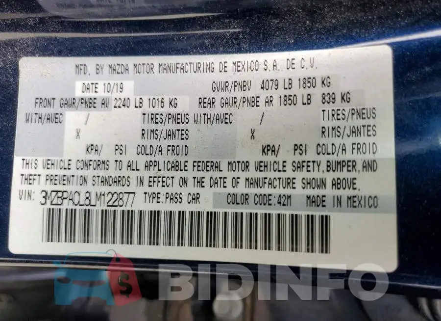 3MZBPACL8LM122877 Photo# 13
