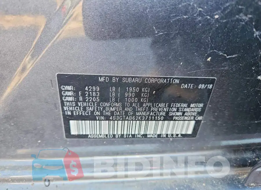 4S3GTAB62K3711150 Photo# 12