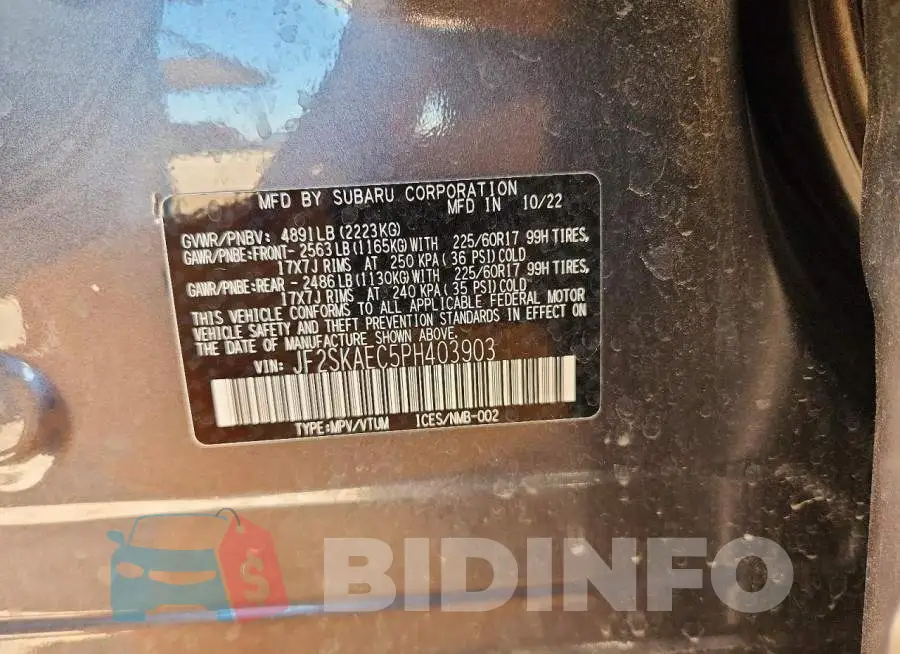 JF2SKAEC5PH403903 Photo# 14