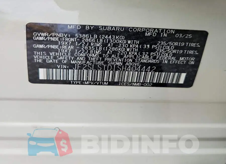 JF2SLSTD1SH404442 Photo# 13