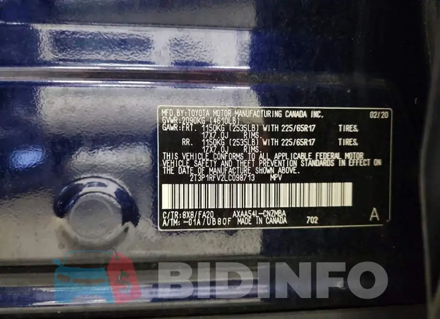 2T3P1RFV2LC098713 Photo# 13
