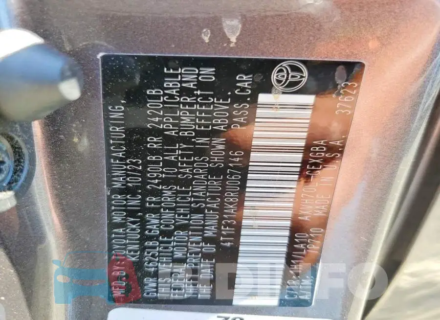 4T1F31AK8RU067146 Photo# 12