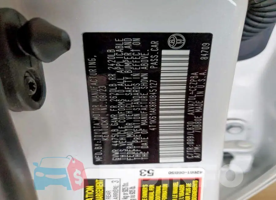 4T1K61AK8RU845127 Photo# 12