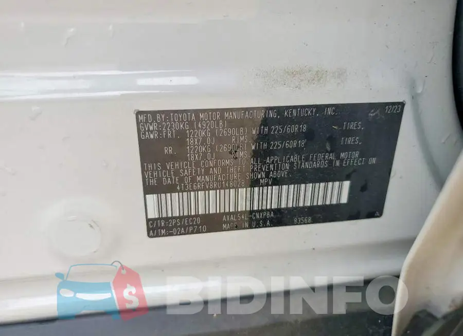 4T3E6RFV8RU148028 Photo# 12