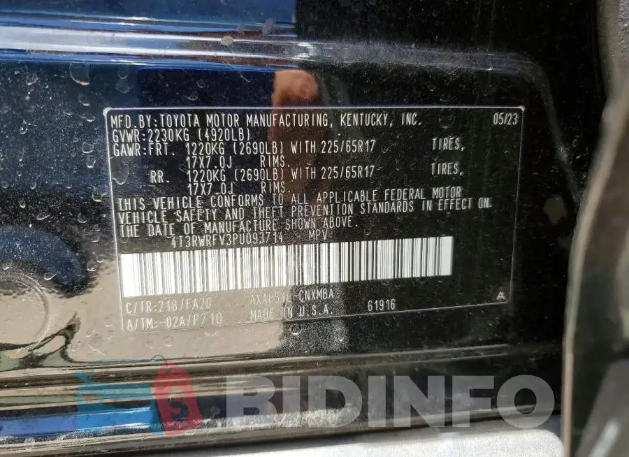 4T3RWRFV3PU093714 Photo# 13