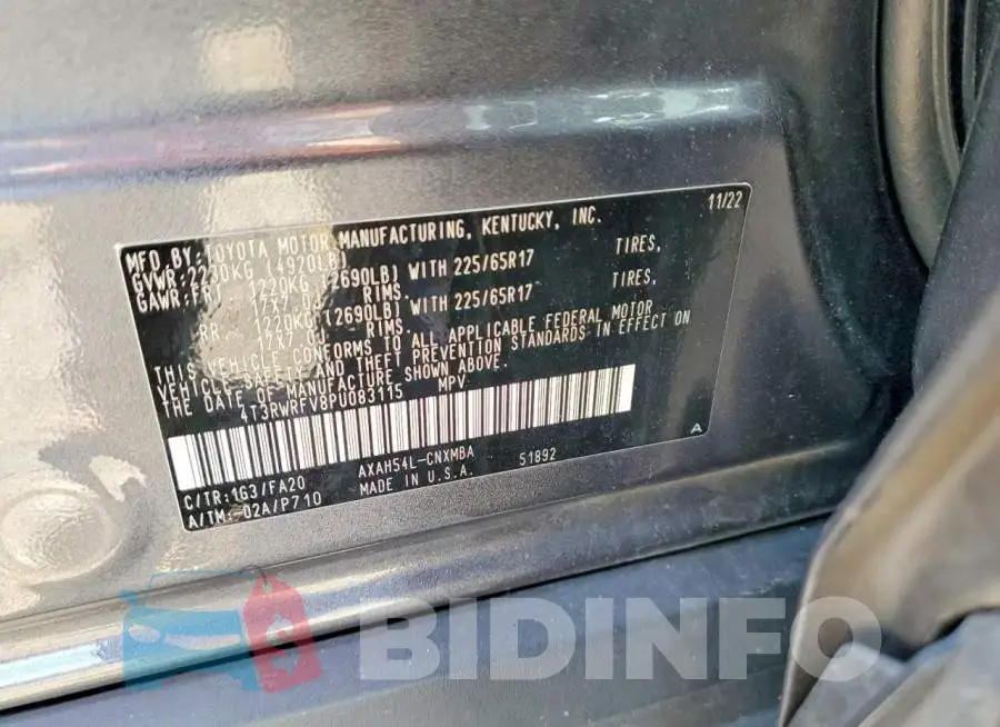 4T3RWRFV8PU083115 Photo# 13